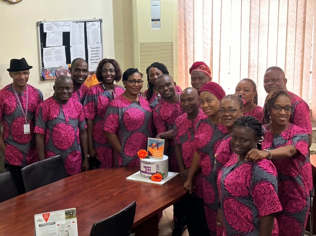 All staff of Triple A Microfinance Bank gathered celebrating the 11th Anniversary